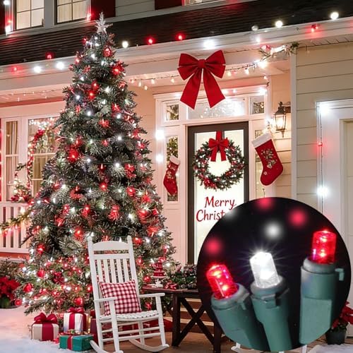 LAMPHOME Red White Valentine's String Lights 100LED 21.6FT Mini Fairy Light Green Wire Christmas Lights Plug in for Indoor & Outdoor Party Patio Bedroom Xmas Tree Garland Galentine's Day Decoration - Image 3