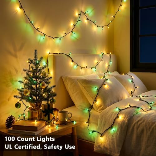 BrizLabs Christmas Lights, 100 Count 19.7ft Yellow & Green String Lights - Image 4