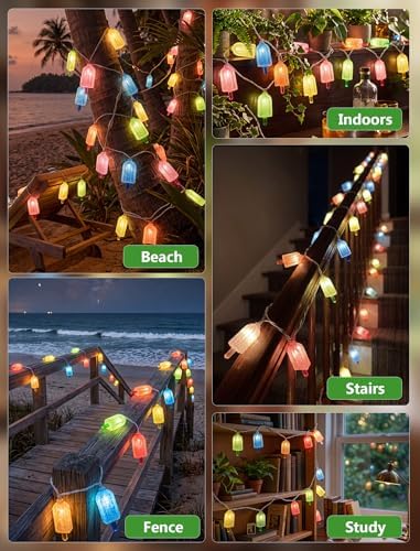 Tropical Beach Themed LED Popsicle String Lights 8.5Ft Summer Novelty Decorations Light with 10 Multicolor Ice Cream Lights, Plug in Fairy Light for Outdoor Patio Garden Bedroom Tent Birthday Party - Image 7