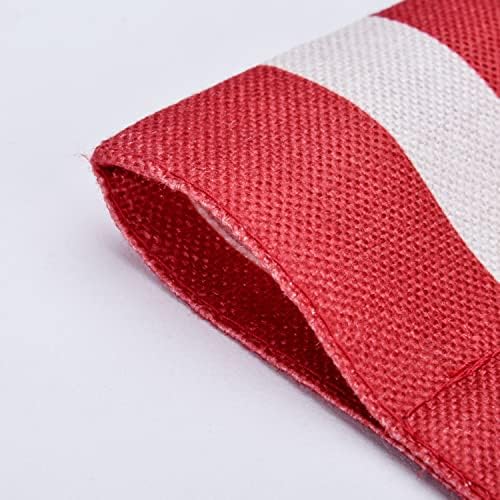 American Flag USA Yard Garden Flag with Lights- Solar LED Burlap US Flag 4th of July All Season Garden Flag 12 x 18 Double Sided for Patio Lawn Outside Outdoor Decorative Farmhouse - Image 2