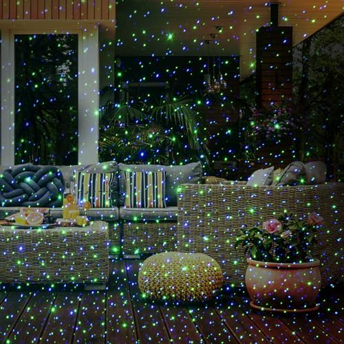 Poeland Garden Lights Moving Laser Christmas Lights Firefly Star Projector for Home and Garden Blue/Green - Image 5
