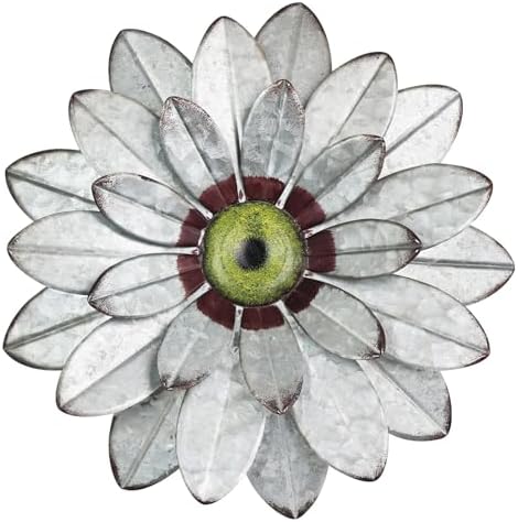 YEAHOME Metal Flower Wall Decor, 11" Boho Wall Art for Bedroom/Rustic Patio Decor by YEAHOME