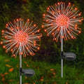 Solar Garden Lights Outdoor, 2 Pack 120 LED Twinkling Firework Lights Decorative with 2 Modes, Outdoor Waterproof Solar Starburst Light for Outside Yard Pathway Garden Decor, Orange by Yaafen