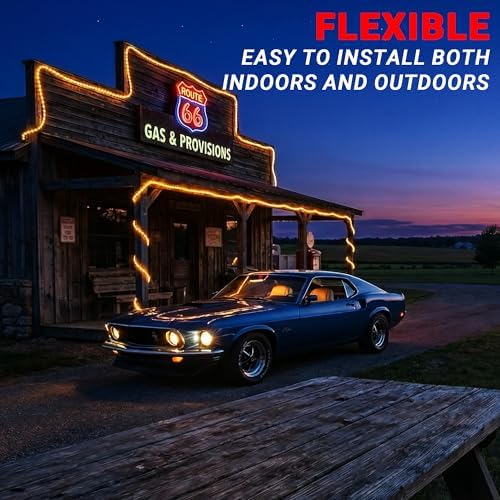 100ft Rope Lights For Outside, Connectable & Flexible Tube Lights with 8 Modes Controller,Waterproof Warm White LED Rope Lighting for Deck,Garden,Pool,Patio, Indoor & Outdoor Landscape Strip Lights - Image 6