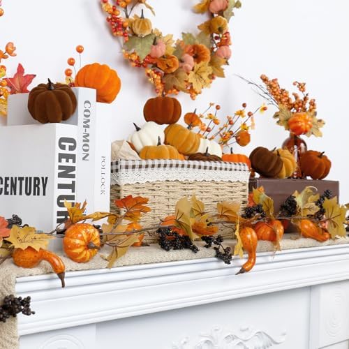 RoseCraft 15PCS Fall Pumpkins for Indoor Autume Thanksgiving Home Decor - Image 3