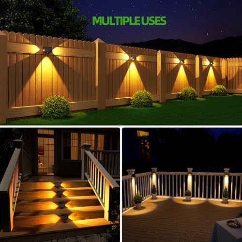JSOT Solar Deck Lights Outdoor - 12 Pack Stair Step Fence Waterproof Light 5 Lighting Modes for Backyard Garden Wall Outside Patio Decor (Warm Light) - Image 2