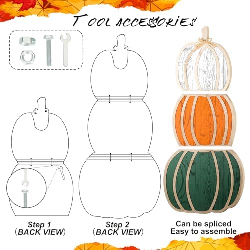 Colingmill Outdoor Stacked Pumpkins Fall Decor, 35 Inch - Image 4