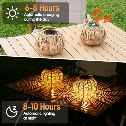 Solar Lanterns Outdoor Waterproof, Solar Pumpkin Lanterns 2 Pack - Image 3