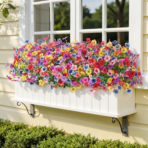 SHareconn 48 Bundles Artificial Flowers for Outdoors UV Resistant Decor - Image 4