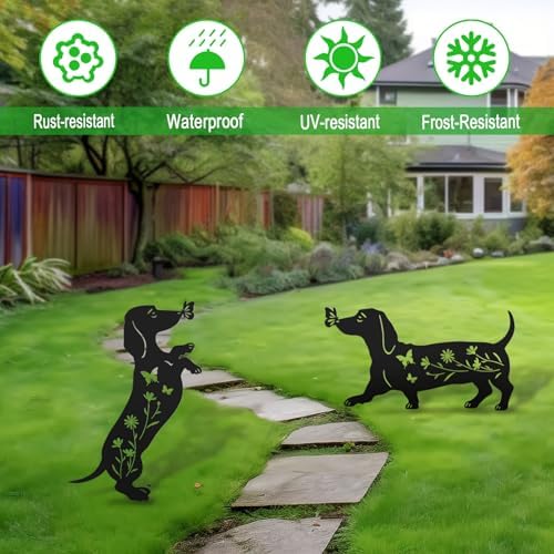 Metal Dachshund Yard Art Outdoor Garden Decor,Dachshund Gifts for Women - Image 3