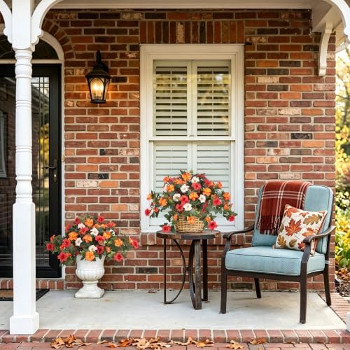 Ammyoo Artificial Fall Flowers Fake Petunias Plants for Outdoor Decoration - Image 4