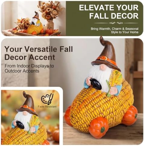 Topadorn Fall Gnome Figurine, Thanksgiving Harvest Table Decor - Image 4