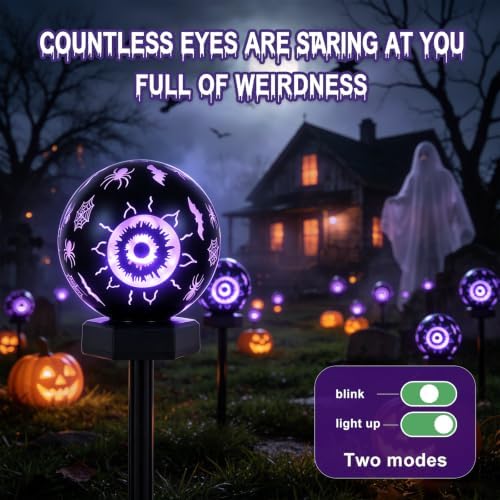 Solar Halloween Lights Outdoor(4pcs),Halloween Decorations Outdoor, IP65 Waterproof, Decor for Garden/Yard/Patio/Lawn/Pathway - Image 3