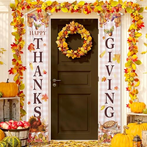 Katchon Happy Thanksgiving Banner Outdoor 72x12 Inch by KatchOn