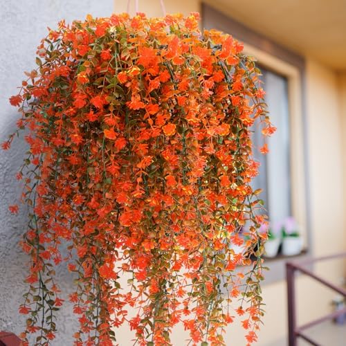 6 Pcs Fall Artificial Hanging Flowers Outdoor, Fresh Color - Image 5