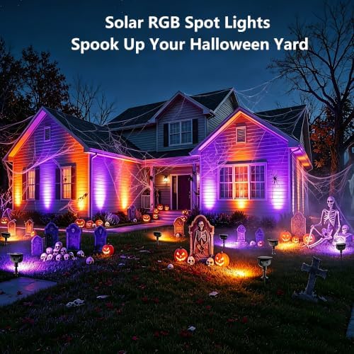 Brizled Solar Halloween Spot Lights Outdoor 2 Pack LED Landscape Spotlights - Image 2