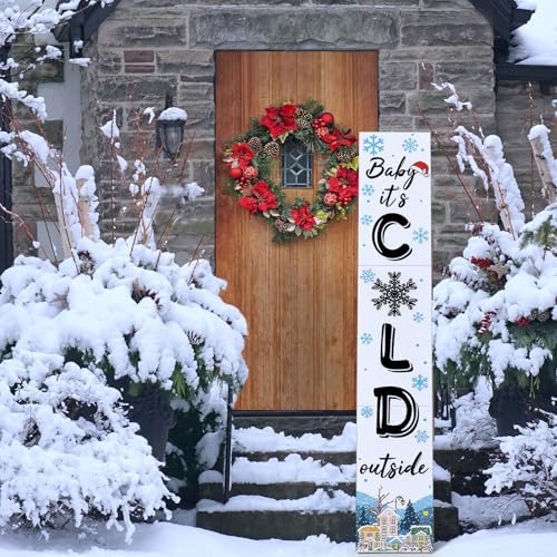 47" 2 Sided Porch Sign Christmas Winter Rustic Welcome Door - Image 5