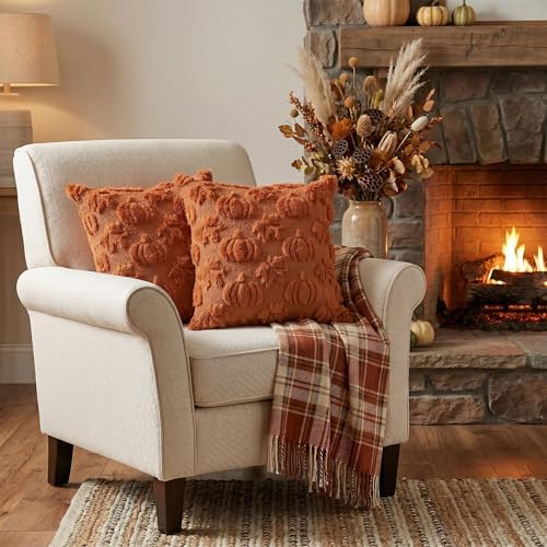 AVOIN colorlife Caramel Pumpkin Fall Throw Pillow Covers 20x20 Inch - Image 4