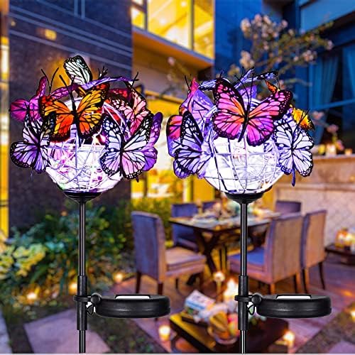 Weepong Outdoor Solar Lights 2 Pack, 18 Butterflies Solar Garden Lights by Weepong