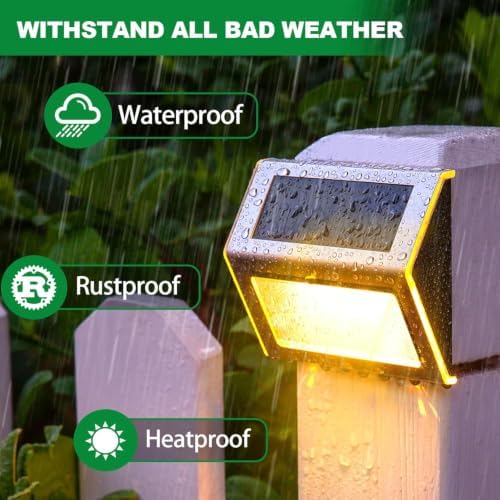 JSOT Solar Deck Lights Perfect for Fence, Step, Stair Decor-Warm White-16P - Image 5