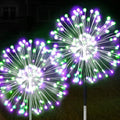 JJGoo Solar Firework Lights, 2 Pack 120 LEDs 2 Lighting Modes Solar Garden Lights Outdoor Waterproof for Yard Patio Walkway Pathway Party Wedding Christmas Decorative - Green and Purple by JJGoo