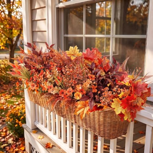 Ouddy Decor 24 Pcs Artificial Fall Flowers Fake Mums for Decoration Outdoor - Image 6