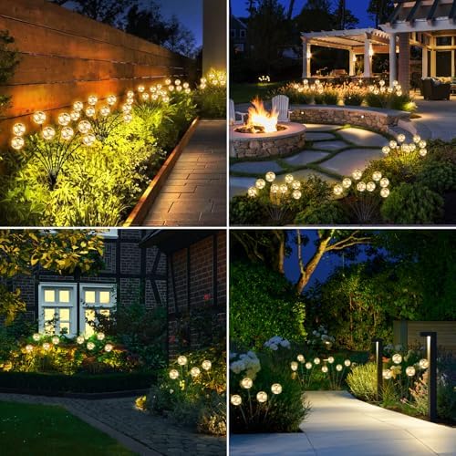 Outdoor Solar Lights for Yard, 4 Packs 16LED, Solar Globe Lights Outdoor, Garden Decor for Outside, Patio Decor for Outside, Unique Gifts for Women, Gifts for Grandma - Image 5