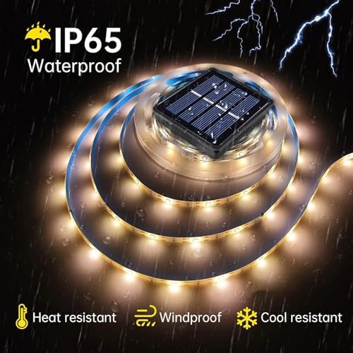 Solar LED Strip Lights Outdoor for Stair, Step, Sign, Driveway, 3000K 20FT - Image 5