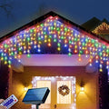 304 LED Solar Christmas Lights, Multicolored Outdoor Icicle Lights, 8 Modes Waterproof Solar Powered String Lights for Xmas Tree Patio Yard Garden Wedding Party House Eaves Roof Decorations by Buynow