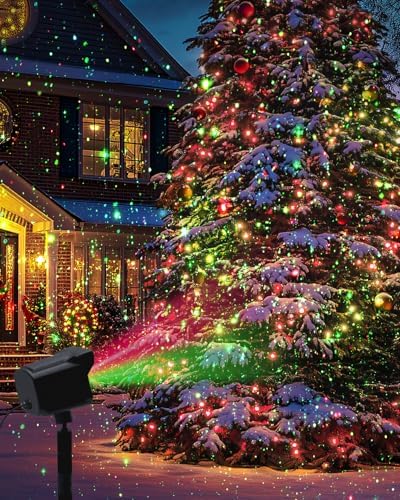 Christmas Projector Lights Outdoor, Thick Metal Housing Laser Light Projector, Red and Green Christmas Decorations Light with Remote, Holiday Projector Stars Lights Show for House/Party/Garden/Yard - Image 3