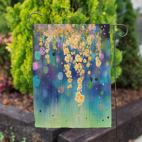 Moslion Floral House Flag 28x40 Inch Watercolor Ivy Flower Spring Flower In Nature Tree Park Green Large Yard Garden Flag Double-side Banners for Patio Lawn Outdoor Decor - Image 5