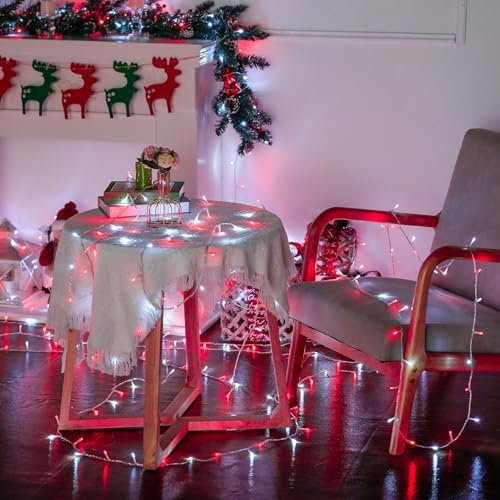 JMEXSUSS163ft 500 LED Red and White Christmas Lights Plug in with 8 Modes - Image 3
