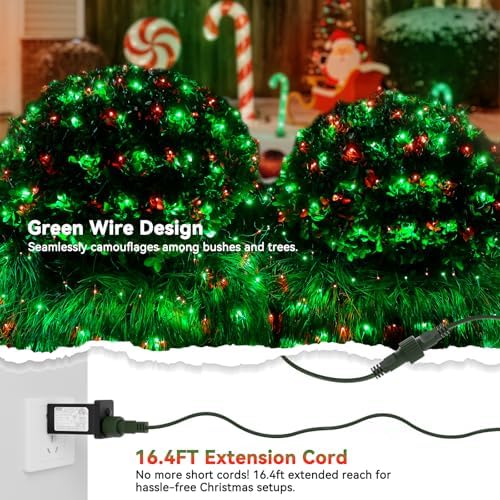 LitHome 14.8FT x 5FT Christmas Net Lights Outdoor Waterproof Connectable - Image 5