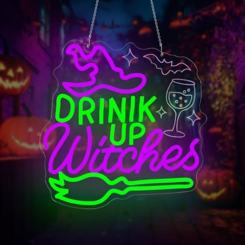 Halloween Neon Sign Drink Up Witches Led Neon Sign for Wall Decor Dimmable - Image 7