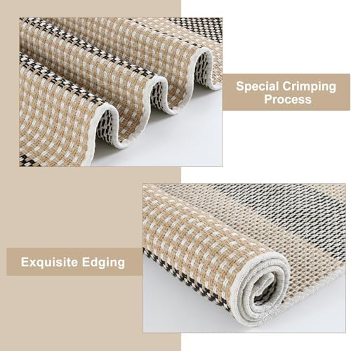 Fall Front Door Mat 3x5, Cotton Woven Washable Striped Outdoor Rug - Image 6