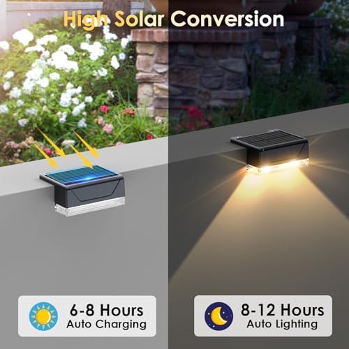 Solar Fence Lights Outdoor，3000/4000/6000K 3 Mode Fence Light Solar Powered - Image 4