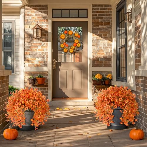 ZFProcess Artificial Fall Flowers for Outdoors 2PCS Silk Fake Flowers - Image 4