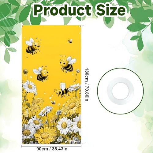 Front Door Covers Decorative, Spring Flower Design Door Curtain 70.8 x 35.4 Inch for Porch Outdoor Indoor Home Decor (Colorful-233) - Image 2