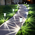 10 Pack Solar Pathway Lights Outdoor Waterproof, Cool White LED by Gorrzai