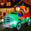 AerWo 8FT Thanksgiving Inflatables Turkey Outdoor Decorations, Blow Up Turkey Inflatable Driving Car Built-in LED Lights for Happy Thanksgiving Party Outside Yard Garden Holiday Autumn Fall Decor by AerWo