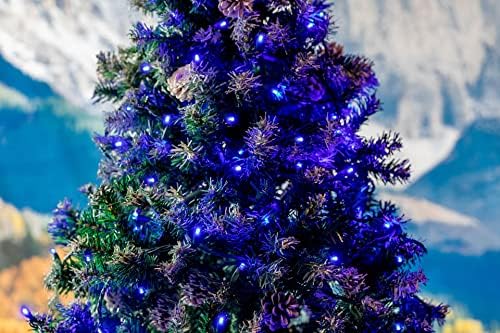 Novelty Lights 34ft 100 LED Blue Christmas String Lights, Brown Wire - Image 6
