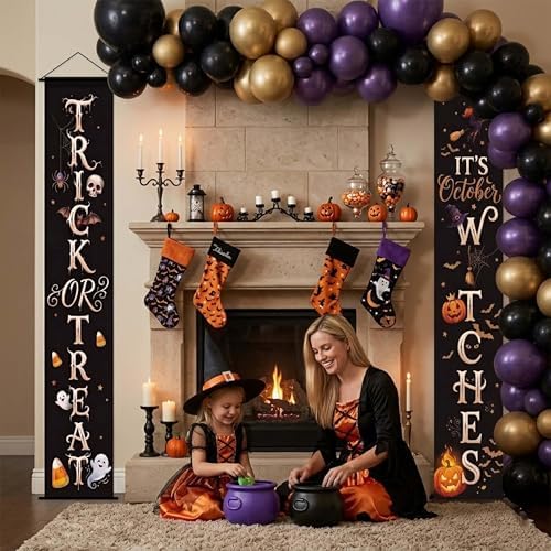 Outdoor Halloween Decorations Door Banner - Waterproof Spooky Porch Signs for Front Door Yard Haunted House Party Decor - Image 7