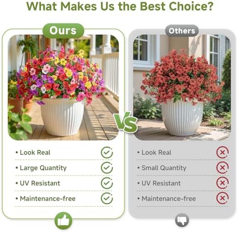 Alupssuc 48 Bundles Artificial Daisy Flowers UV Resistant for Outdoor Decor - Image 4
