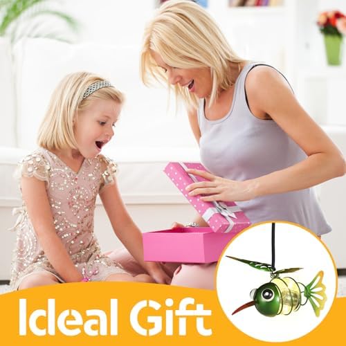 2 Pack Hummingbird Solar Hanging Lantern Outdoor Garden Decor - Image 4