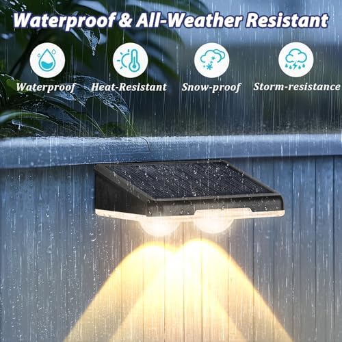 Brightever Solar Fence Lights Black 16-Pack, 3 Modes (3000K/5000K/6500K) - Image 6