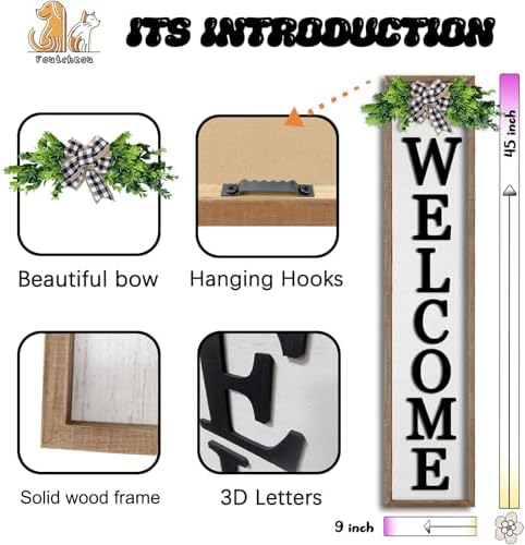 3D Outdoor Welcome Sign, 45"X9", Wood - Image 2