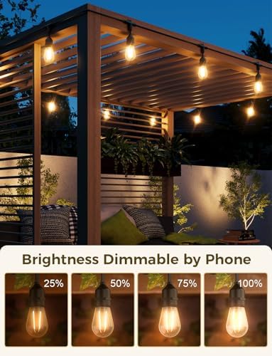 XMCOSY+ Outdoor String Lights,72.5FT Smart Dimmable Edison Bulb Patio Light - Image 4