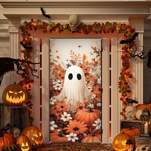 Tudomro Halloween Ghost Door Cover 70.8x35.4 Inches Banner,Fall Ghost by Tudomro