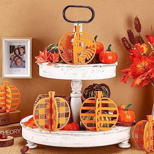 Tradder 12 Pcs Thanksgiving Pumpkin Decor Thanksgiving Wooden Table Signs - Image 5