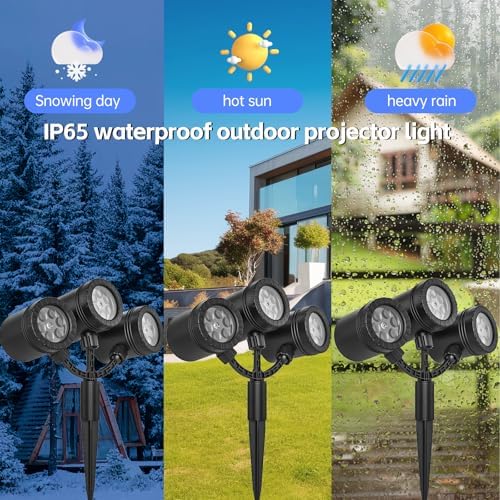 Christmas Snowflake Projector Lights Outdoor, 2024 Upgraded Snowflake Projector Dynamic Christmas Projector Lights Waterproof LED Snowfall Projector - Image 3